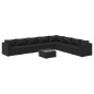 vidaXL Set de muebles de jardín 9 pzas y cojines ratán sintético negro