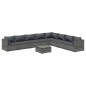 vidaXL Set de muebles de jardín 9 pzas y cojines ratán sintético gris vidaXL Set de muebles de jardín 9 pzas y cojines ratán sintético gris