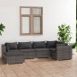 vidaXL Set de muebles de jardín 6 pzas y cojines ratán sintético gris vidaXL Set de muebles de jardín 6 pzas y cojines ratán sintético gris