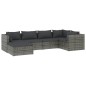 vidaXL Set de muebles de jardín 6 pzas y cojines ratán sintético gris vidaXL Set de muebles de jardín 6 pzas y cojines ratán sintético gris