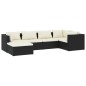 vidaXL Set de muebles de jardín 6 pzas y cojines ratán sintético negro