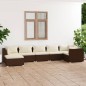 vidaXL Set muebles de jardín 7 piezas y cojines ratán sintético marrón vidaXL Set muebles de jardín 7 piezas y cojines ratán sintético marrón