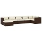 vidaXL Set muebles de jardín 7 piezas y cojines ratán sintético marrón vidaXL Set muebles de jardín 7 piezas y cojines ratán sintético marrón