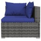 vidaXL Set de sofás de jardín 7 piezas y cojines ratán sintético gris vidaXL Set de sofás de jardín 7 piezas y cojines ratán sintético gris