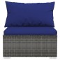 vidaXL Set de sofás de jardín 7 piezas y cojines ratán sintético gris vidaXL Set de sofás de jardín 7 piezas y cojines ratán sintético gris