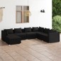 vidaXL Set de muebles de jardín 7 pzas y cojines ratán sintético negro vidaXL Set de muebles de jardín 7 pzas y cojines ratán sintético negro
