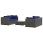 vidaXL Set de sofás de jardín 5 piezas y cojines ratán sintético gris vidaXL Set de sofás de jardín 5 piezas y cojines ratán sintético gris