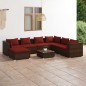 vidaXL Set sofás de jardín 8 piezas y cojines ratán sintético marrón vidaXL Set sofás de jardín 8 piezas y cojines ratán sintético marrón