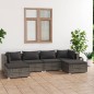 vidaXL Set de muebles de jardín 6 pzas y cojines ratán sintético gris vidaXL Set de muebles de jardín 6 pzas y cojines ratán sintético gris
