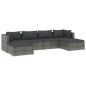 vidaXL Set de muebles de jardín 6 pzas y cojines ratán sintético gris vidaXL Set de muebles de jardín 6 pzas y cojines ratán sintético gris