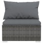 vidaXL Set de muebles de jardín 6 pzas y cojines ratán sintético gris vidaXL Set de muebles de jardín 6 pzas y cojines ratán sintético gris