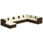 vidaXL Set muebles de jardín 8 piezas y cojines ratán sintético marrón vidaXL Set muebles de jardín 8 piezas y cojines ratán sintético marrón