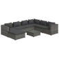 vidaXL Set de muebles de jardín 8 pzas y cojines ratán sintético gris vidaXL Set de muebles de jardín 8 pzas y cojines ratán sintético gris