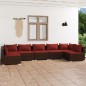 vidaXL Set muebles de jardín 7 piezas y cojines ratán sintético marrón vidaXL Set muebles de jardín 7 piezas y cojines ratán sintético marrón