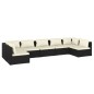 vidaXL Set de muebles de jardín 7 pzas y cojines ratán sintético negro vidaXL Set de muebles de jardín 7 pzas y cojines ratán sintético negro