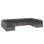 vidaXL Set de muebles de jardín 9 pzas y cojines ratán sintético gris