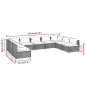vidaXL Set de muebles de jardín 9 pzas y cojines ratán sintético gris