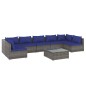 vidaXL Set de muebles de jardín 8 pzas y cojines ratán sintético gris vidaXL Set de muebles de jardín 8 pzas y cojines ratán sintético gris