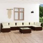 vidaXL Set muebles de jardín 8 piezas y cojines ratán sintético marrón vidaXL Set muebles de jardín 8 piezas y cojines ratán sintético marrón