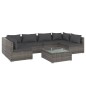 vidaXL Set de muebles de jardín 7 pzas y cojines ratán sintético gris vidaXL Set de muebles de jardín 7 pzas y cojines ratán sintético gris