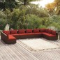 vidaXL Set muebles de jardín 10 pzas y cojines ratán sintético marrón vidaXL Set muebles de jardín 10 pzas y cojines ratán sintético marrón