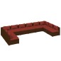 vidaXL Set muebles de jardín 10 pzas y cojines ratán sintético marrón vidaXL Set muebles de jardín 10 pzas y cojines ratán sintético marrón