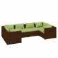 vidaXL Set muebles de jardín 6 piezas y cojines ratán sintético marrón vidaXL Set muebles de jardín 6 piezas y cojines ratán sintético marrón