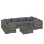 vidaXL Set de sofás de jardín 7 piezas y cojines ratán sintético gris vidaXL Set de sofás de jardín 7 piezas y cojines ratán sintético gris