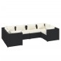 vidaXL Set sofás de jardín 6 piezas y cojines ratán sintético negro vidaXL Set sofás de jardín 6 piezas y cojines ratán sintético negro