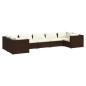 vidaXL Set muebles de jardín 7 pzas y cojines ratán sintético marrón vidaXL Set muebles de jardín 7 pzas y cojines ratán sintético marrón