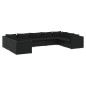 vidaXL Set de muebles de jardín 9 pzas y cojines ratán sintético negro vidaXL Set de muebles de jardín 9 pzas y cojines ratán sintético negro
