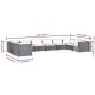 vidaXL Set de muebles de jardín 10 pzas y cojines ratán sintético gris vidaXL Set de muebles de jardín 10 pzas y cojines ratán sintético gris