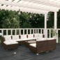 vidaXL Set muebles de jardín 10 pzas y cojines ratán sintético marrón vidaXL Set muebles de jardín 10 pzas y cojines ratán sintético marrón