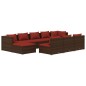 vidaXL Set muebles de jardín 10 pzas y cojines ratán sintético marrón vidaXL Set muebles de jardín 10 pzas y cojines ratán sintético marrón