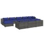vidaXL Set de muebles de jardín 10 pzas y cojines ratán sintético gris vidaXL Set de muebles de jardín 10 pzas y cojines ratán sintético gris