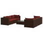vidaXL Set muebles de jardín 7 piezas y cojines ratán sintético marrón vidaXL Set muebles de jardín 7 piezas y cojines ratán sintético marrón