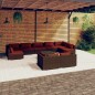 vidaXL Set muebles de jardín 10 pzas y cojines ratán sintético marrón vidaXL Set muebles de jardín 10 pzas y cojines ratán sintético marrón