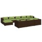 vidaXL Set muebles de jardín 10 pzas y cojines ratán sintético marrón vidaXL Set muebles de jardín 10 pzas y cojines ratán sintético marrón