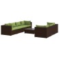 vidaXL Set sofás de jardín 8 piezas y cojines ratán sintético marrón vidaXL Set sofás de jardín 8 piezas y cojines ratán sintético marrón