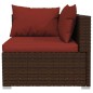 vidaXL Set de muebles de jardín 14 pzas y cojines ratán PE marrón vidaXL Set de muebles de jardín 14 pzas y cojines ratán PE marrón