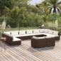 vidaXL Set muebles de jardín 12 pzas y cojines ratán sintético marrón vidaXL Set muebles de jardín 12 pzas y cojines ratán sintético marrón