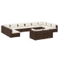vidaXL Set muebles de jardín 12 pzas y cojines ratán sintético marrón vidaXL Set muebles de jardín 12 pzas y cojines ratán sintético marrón