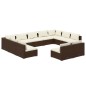 vidaXL Set de muebles de jardín 11 pzas cojines ratán sintético marrón vidaXL Set de muebles de jardín 11 pzas cojines ratán sintético marrón