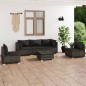 vidaXL Set de muebles de jardín 6 pzas y cojines ratán sintético gris