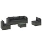 vidaXL Set de muebles de jardín 6 pzas y cojines ratán sintético gris