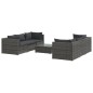 vidaXL Set de sofás de jardín 7 piezas y cojines ratán sintético gris vidaXL Set de sofás de jardín 7 piezas y cojines ratán sintético gris