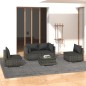 vidaXL Set de muebles de jardín 5 pzas y cojines ratán sintético gris vidaXL Set de muebles de jardín 5 pzas y cojines ratán sintético gris