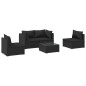 vidaXL Set de muebles de jardín 5 pzas y cojines ratán sintético negro
