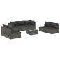 vidaXL Set de muebles de jardín 8 pzas y cojines ratán sintético gris vidaXL Set de muebles de jardín 8 pzas y cojines ratán sintético gris