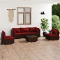 vidaXL Set muebles de jardín 6 piezas y cojines ratán sintético marrón vidaXL Set muebles de jardín 6 piezas y cojines ratán sintético marrón